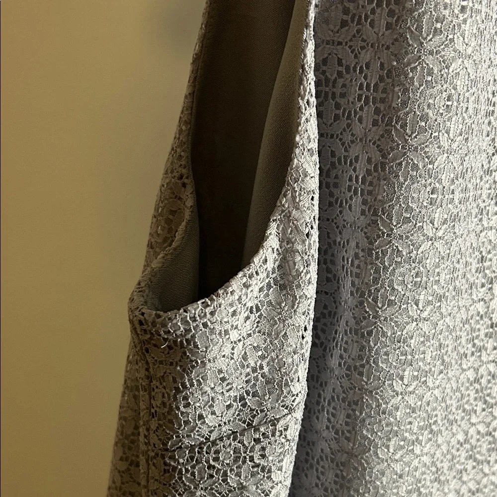 Anne Klein Light Gray Patterned Mini Dress - Picture 4 of 9
